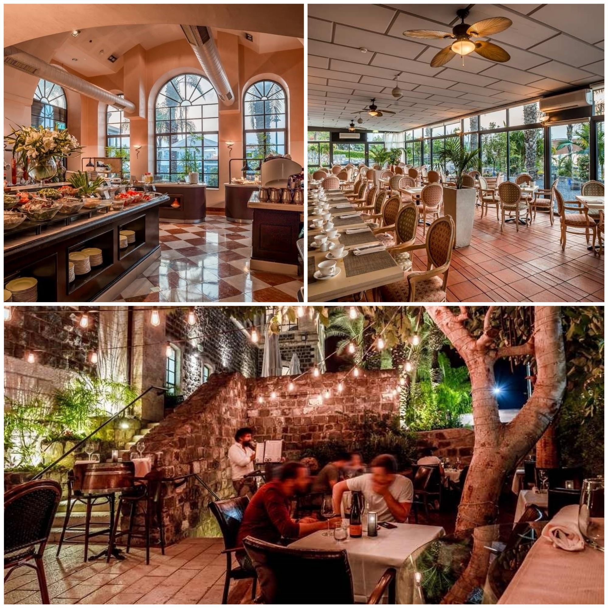 Dining room at The Scots, alongside the Galilee Sea